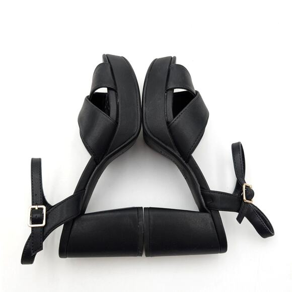 Reaction Kenneth Cole Reeva Platform Sandals Women's Black Size US8 EU39 - Picture 6 of 14